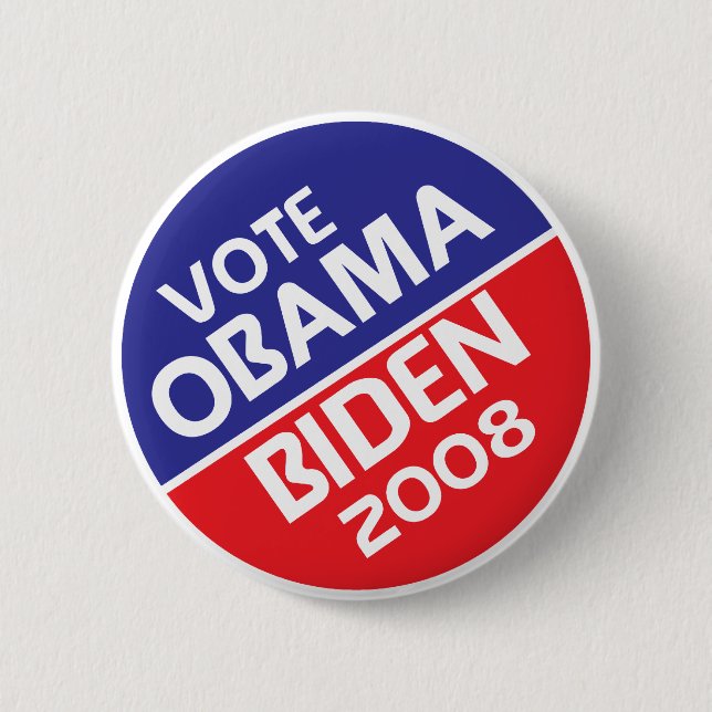 Vote Obama and Biden in 2008 Button (Front)