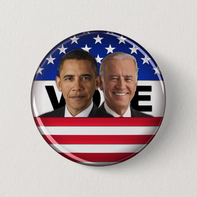 Vote Obama & Biden Pinback Button (Front)