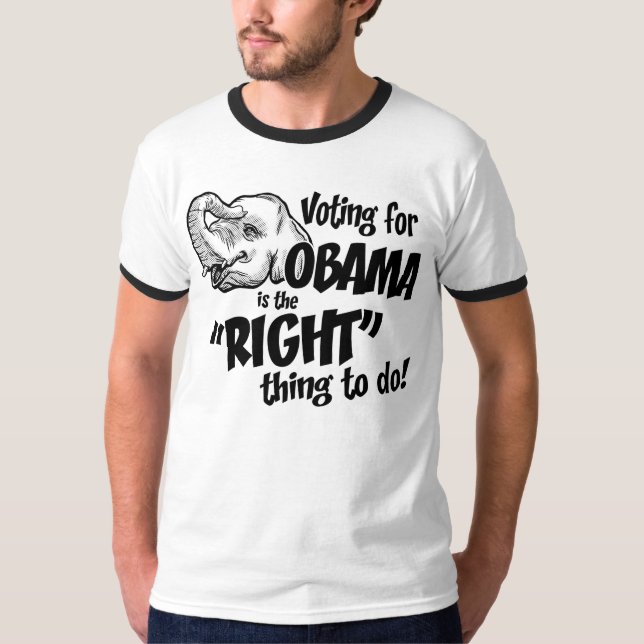 Vote Obama Right Thing Ringer T-Shirt (Front)