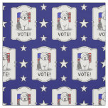 Vote! Old English Sheepdog Gray 1 Cute Political Fabric
