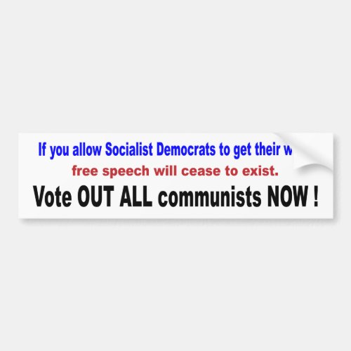 Vote Out Communists Bumper Sticker