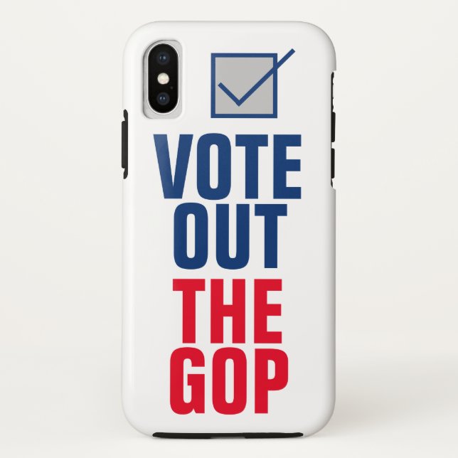 Vote Out The GOP 2024 Election Vote Blue Checkmark Case-Mate iPhone Case (Back)