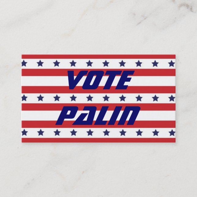 Vote Palin Business Size Card (Front)
