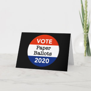 Vote Paper Ballots 2020 Presidential Election Card