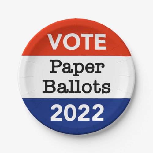 Vote Paper Ballots 2022 Midterm Election Paper Plates