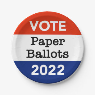 Vote Paper Ballots 2022 Midterm Election Plates