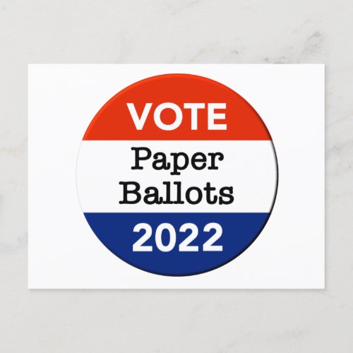Vote Paper Ballots 2022 Midterm Election Postcard