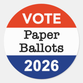 Vote Paper Ballots 2026 Midterm Election Paper Cup Classic Round Sticker