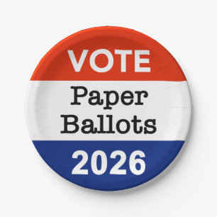 Vote Paper Ballots 2026 Midterm Election Paper Cup Plates