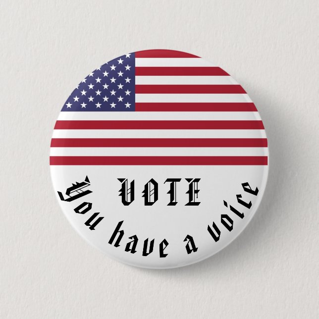Vote patriotic elections USA American flag change Button (Front)