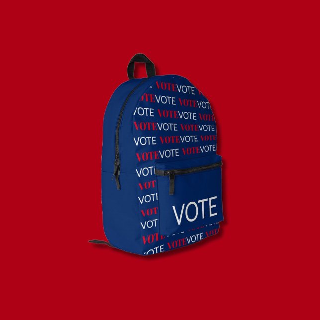 Vote Pattern Red White and Blue Patriotic Printed Backpack (Creator Uploaded)
