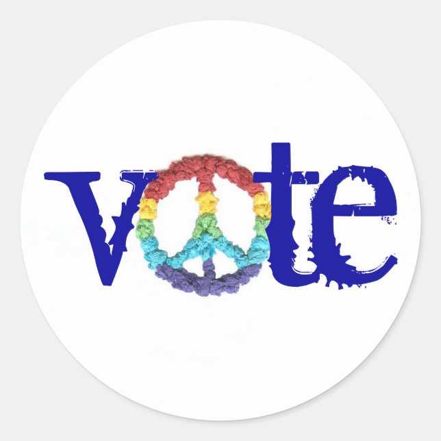 Vote peace sign sticker  (Front)