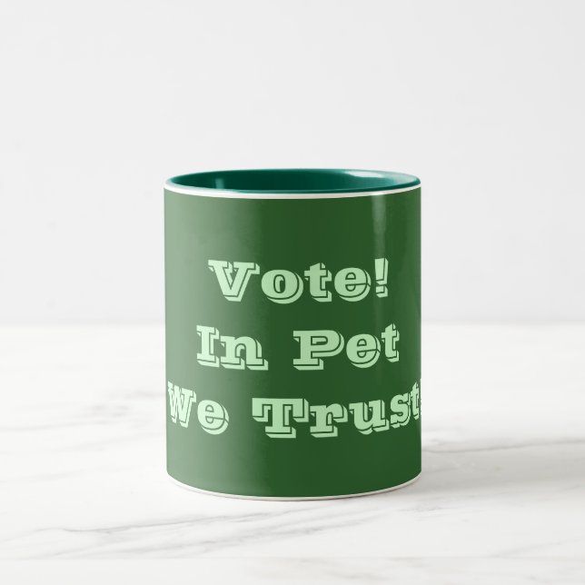 Vote Pet We Trust Two-Tone Coffee Mug (Center)