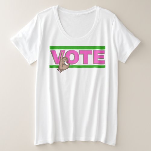 Vote Pink and Green Vote Plus Size T_Shirt