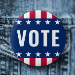 Vote political election stars and stripes button<br><div class="desc">Pinback button badge with the tex vote and stars and stripes borders.</div>