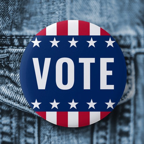 Vote political election stars and stripes button