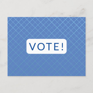 Vote Postcard - white on blue