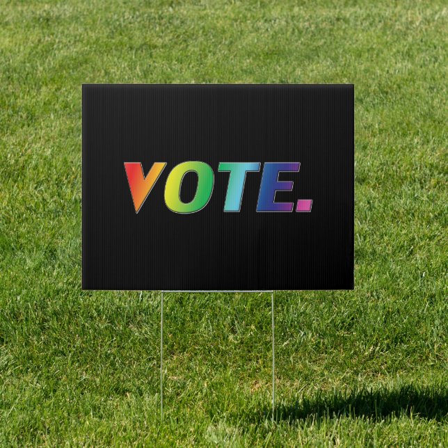 "vote"  pride lgbtq lgbt rainbow black sign (Insitu)