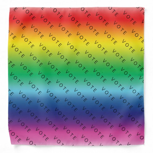 vote pride lgbtq lgbt rainbow colors stripes _ bandana