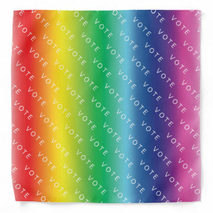 "vote" pride lgbtq lgbt rainbow colors stripes - bandana