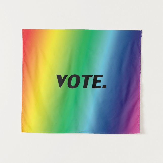 "Vote" pride lgbtq lgbt rainbow colors Tapestry (Front (Horizontal))