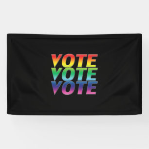 "Vote" Pride lgbtq lgbt rainbow flag colors black Banner