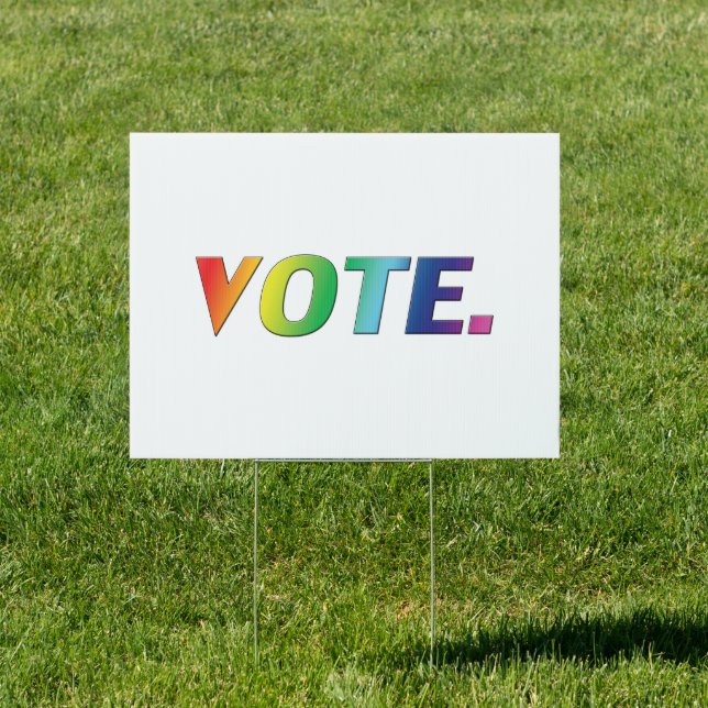 "vote"  pride lgbtq lgbt rainbow white sign (Insitu)