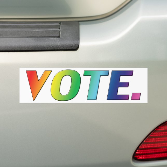 vote pride rainbow colors - Bumper Sticker (On Car)
