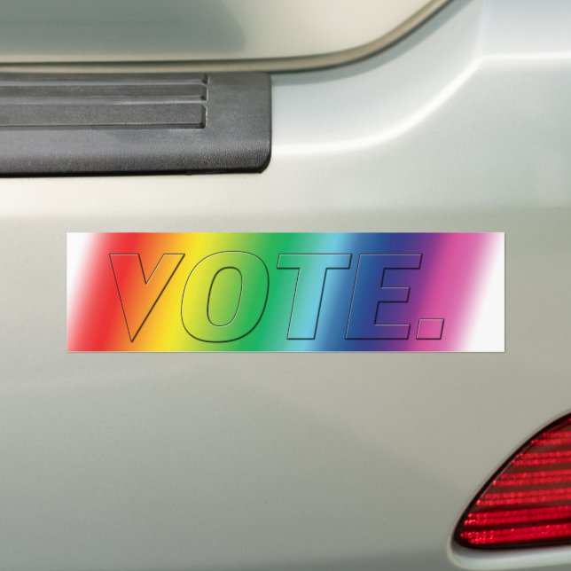 vote pride rainbow colors - Bumper Sticker (On Car)