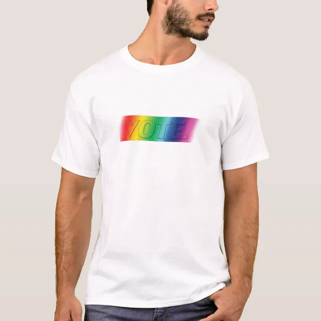 vote pride rainbow colors tshirt Zazzle