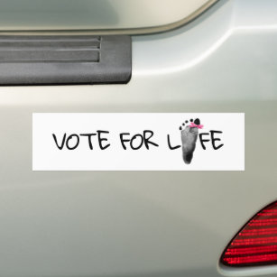 Vote Pro-Life Baby Footprint Bumper Sticker