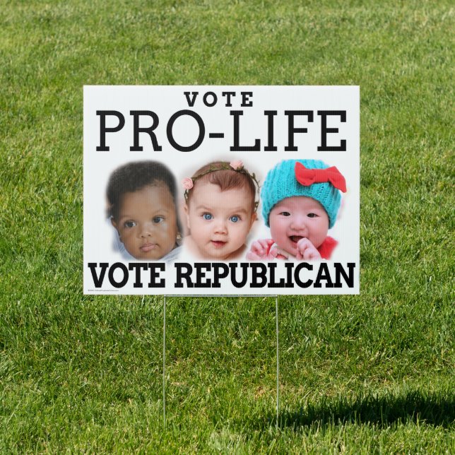 Vote Pro-Life Yard Sign Republican Political Baby (Insitu)