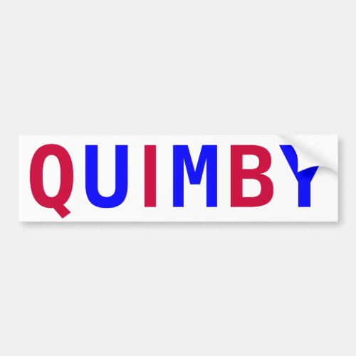 Vote Quimby for Mayor Bumper Sticker