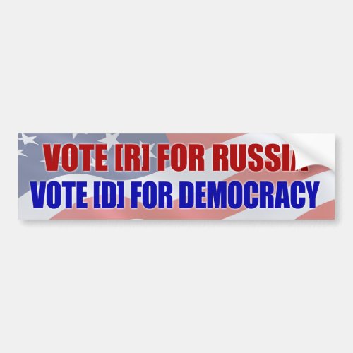 Vote R For Russia Bumper Sticker