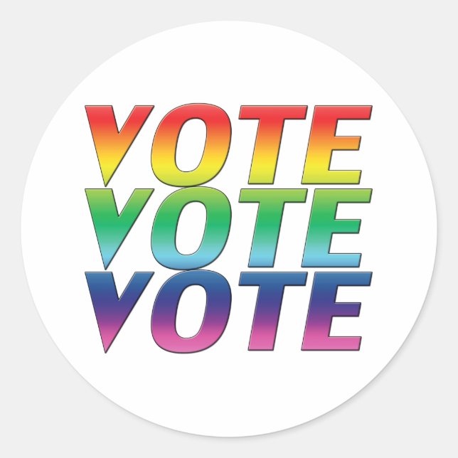 vote - rainbow colors stickers (Front)