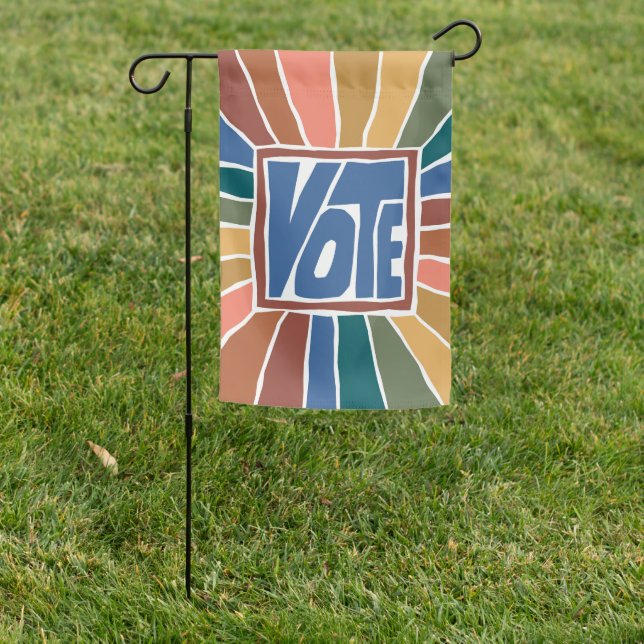 Vote Rainbow Garden Flag (In SItu)