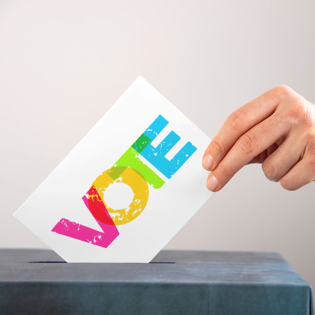 Vote Rainbow Letters Custom Postcard (Creator Uploaded)