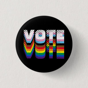 Vote rainbow typography gay pride modern graphic button