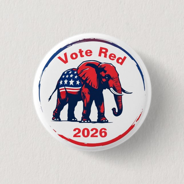 Vote Red 2026 Button (Front)
