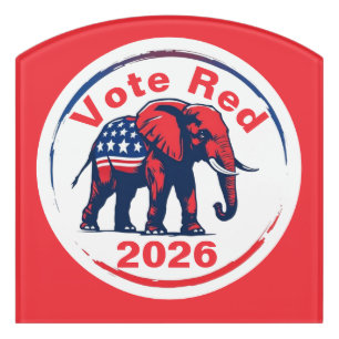 Vote Red 2026 Door Sign