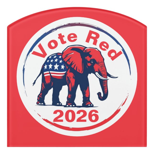 Vote Red 2026 Door Sign (Contour Front)