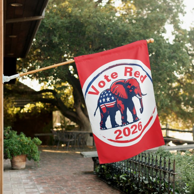 Vote Red 2026 House Flag (In SItu)