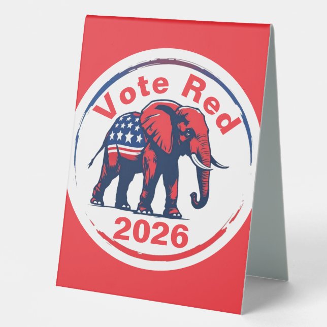 Vote Red 2026 Table Tent (Front)