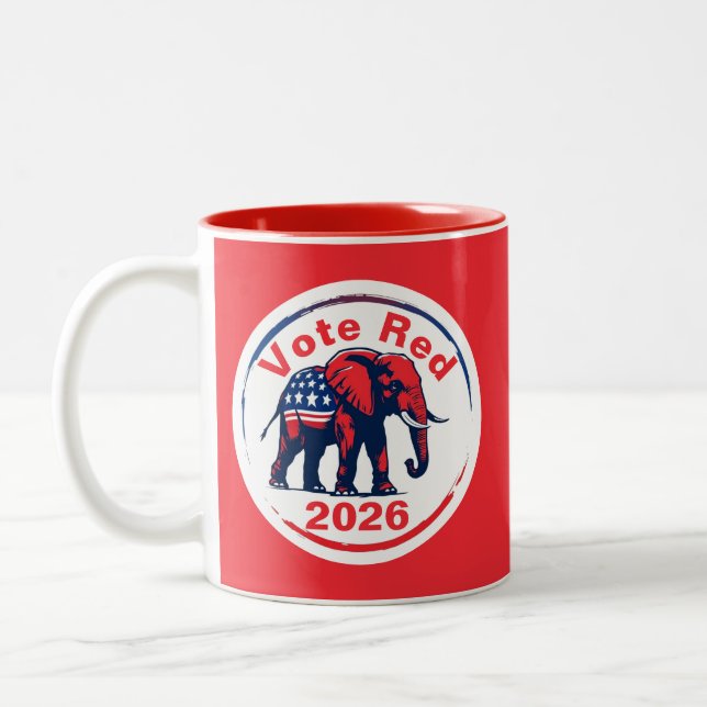 Vote Red 2026 Two-Tone Coffee Mug (Left)