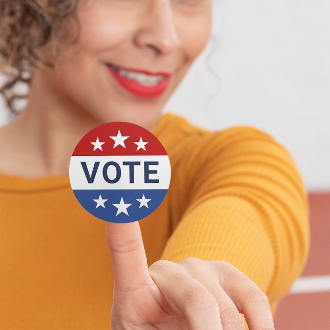 Vote Red and Blue Election Classic Round Sticker (Creator Uploaded)