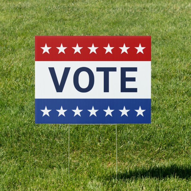 Vote Red and Blue Election Yard Sign (Insitu)