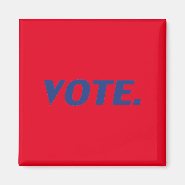 Vote red and blue modern typography magnet (Front)