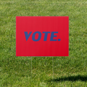 Vote red and blue modern typography patriotic sign