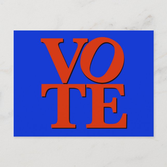 VOTE Red and Blue Postcard (Front)