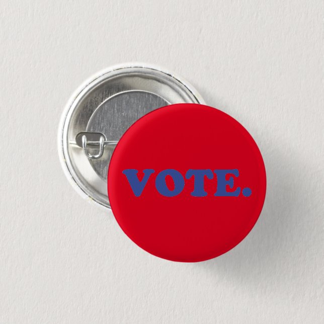 Vote red and blue typography modern button (Front & Back)